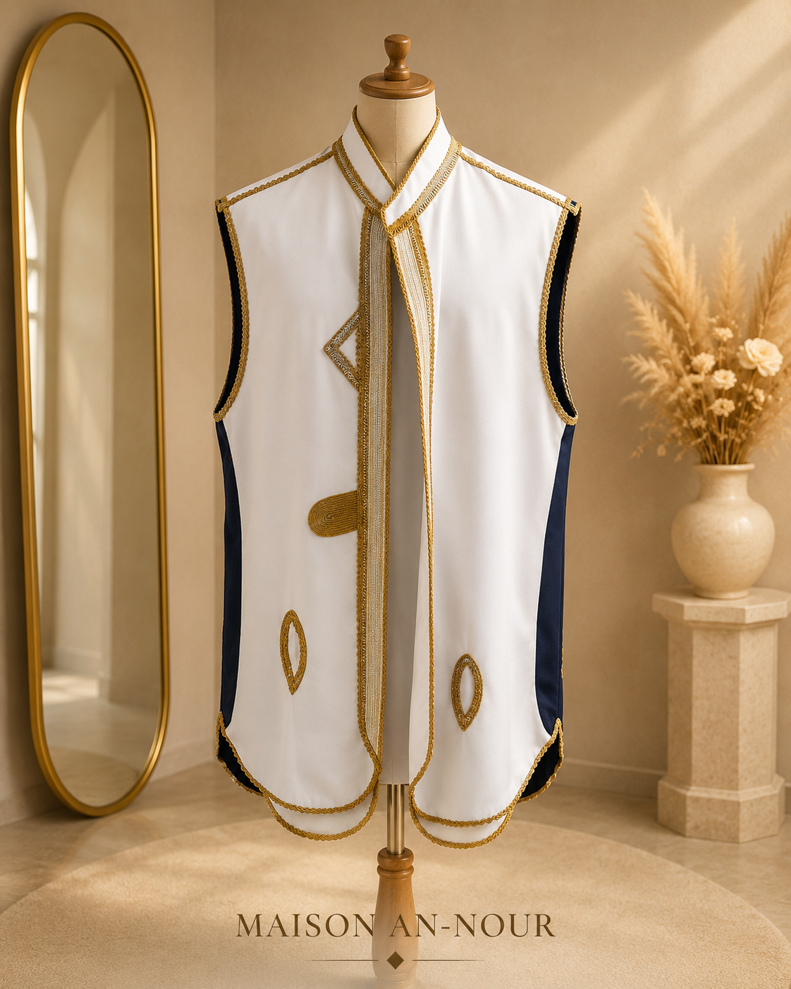 Gilet Traditionnel Marocain Sans Manches Brodé