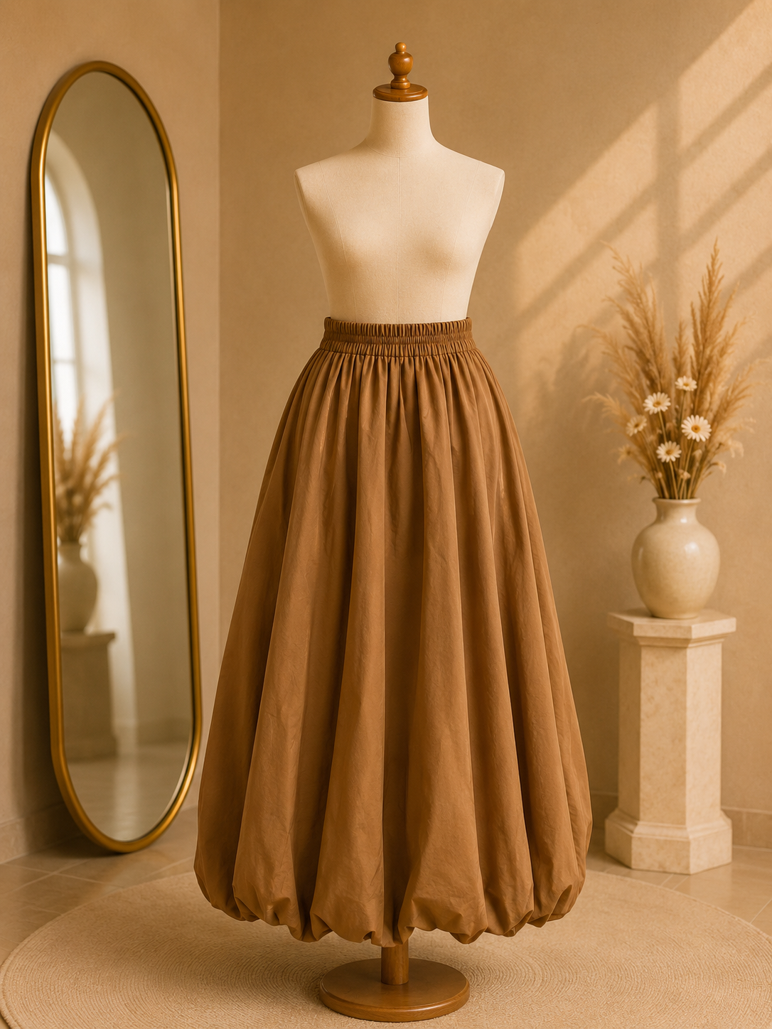 Jupe Longue Bouffante Femme Taille Haute