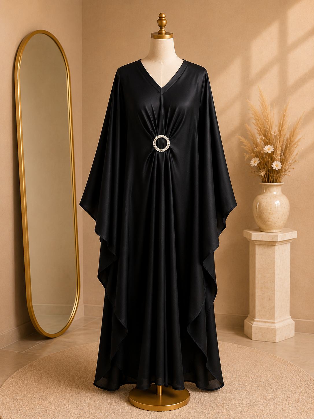 Abaya Papillon Femme Noire Élégante