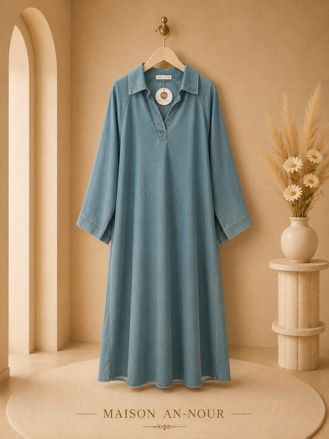 Robe Longue Effet Denim