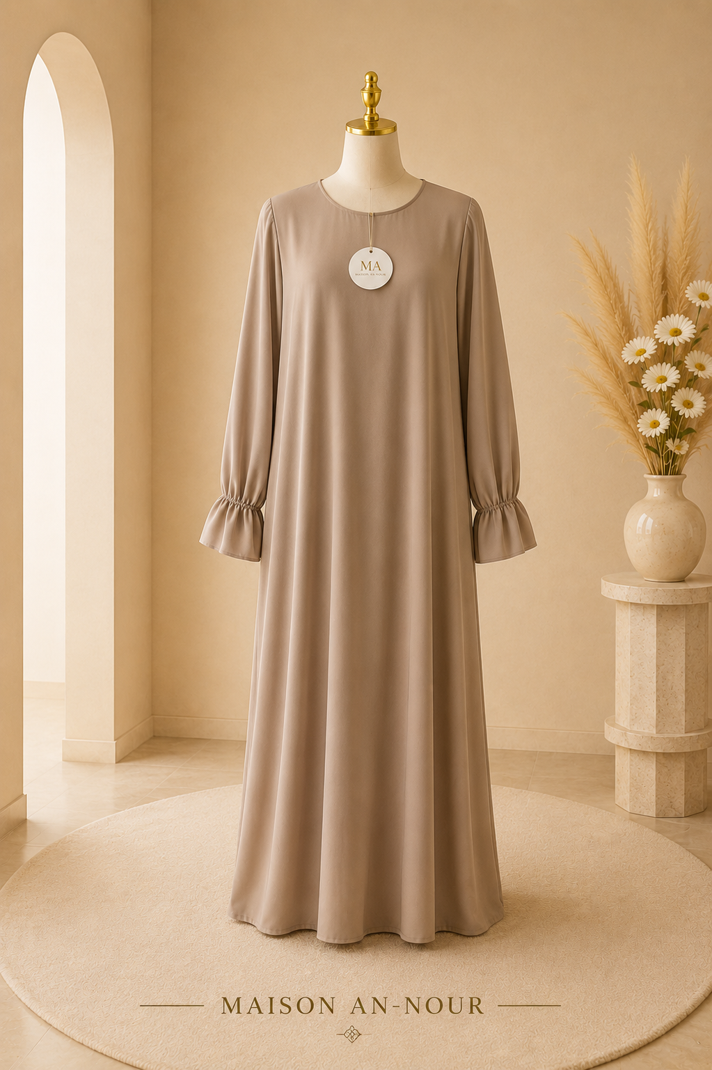 Robe Longue Fluide Manches Volantées