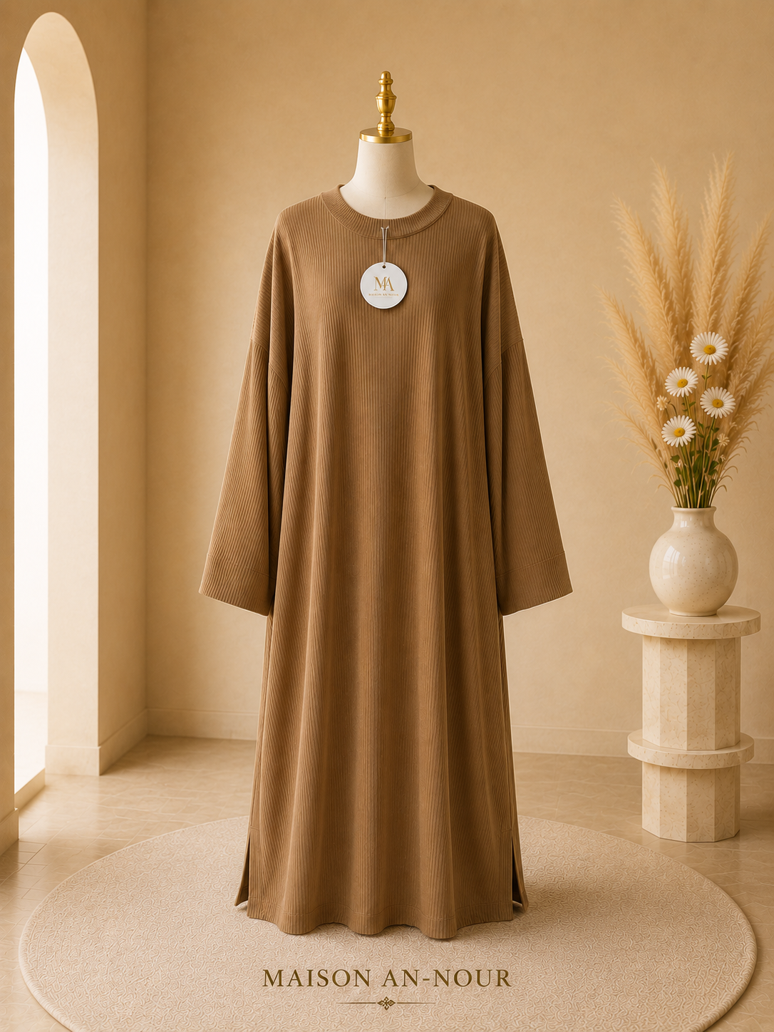 Robe Longue Côtelée Oversize