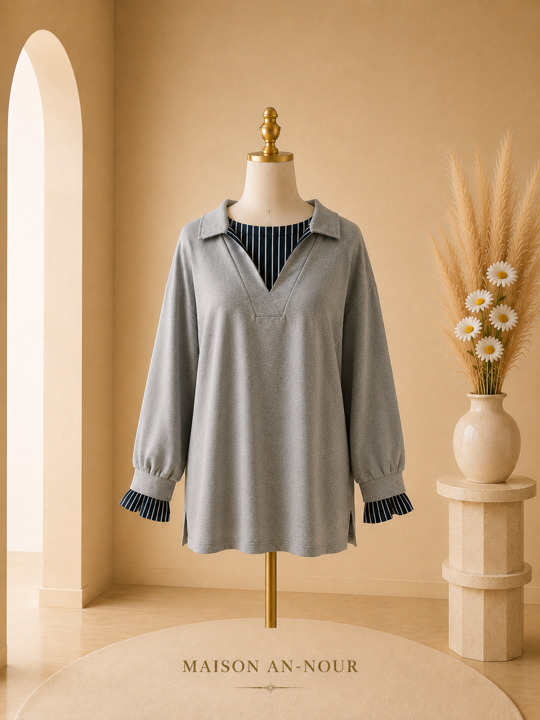 Pull Long Oversize Col Polo